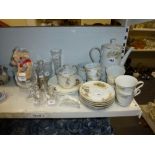 A Japanese limited edition 17 piece tea service decorated with a girl plus a small amount of