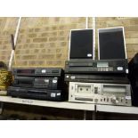 A Denon stereo tuner TU-260L, a Pioneer Compact disc player PD-Z81M, a Cambridge Audio CD player,