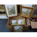 M. Gardner, a collection of eight watercolours of cottage gardens, all signed (largest 28 x 20