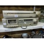 An Hitachi Stereo tuner FT-3400L and Hitachi Stereo Cassette tape deck model D-35S. [G33] TO BID