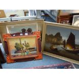 A pair of modern Hong Kong school oils and oils on board of Chinese junks, a similar oils on