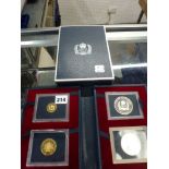 Four commemorative coins for the Silver Jubilee of Her Majesty Queen Elizabeth II including two from