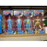 Four Carlton/Pelham Thunderbirds Supermarionette puppets: Scott, Virgil, Alan and The Hood, all in