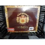 A box of 25 Macanudo Baron de Rothschild Maduro cigars, original plastic wrapping, hand-made in