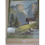 Roca, an oils of an Alpine chalet, signed (47 x 38 cm), framed TO BID ON THIS LOT AND FOR VIEWING