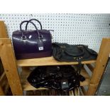 Three Italian ladies' handbags including a Furla Candy Bag, a black leather Chloe bag and a dark