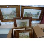 M. Gardner, a collection of eight framed watercolours of country cottages, all signed (largest 30