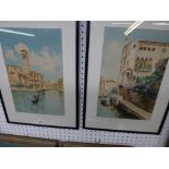Lanza, a pair of watercolours of Venice, both signed (each 42 x 27 cm), both framed (2) TO BID ON