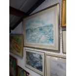 A limited edition coloured print of Henley Regatta after Charles Bone, signed, and another limited