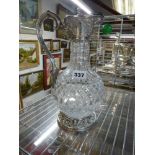 A fine modern cut-glass claret jug mounted in ornate foreign 925 silver, 28 cm high TO BID ON THIS