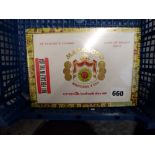 A box of 25 Macanudo Duke of Devon Café cigars, hand-made in Jamaica, original plastic wrapping [