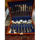 A canteen of stainless cutlery for six in Bead pattern, of seven-piece plate settings TO BID ON THIS