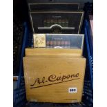 Al-Capone cigars, in 5 boxes of 25, including Sumatra and Brazil, one box opened but complete, the