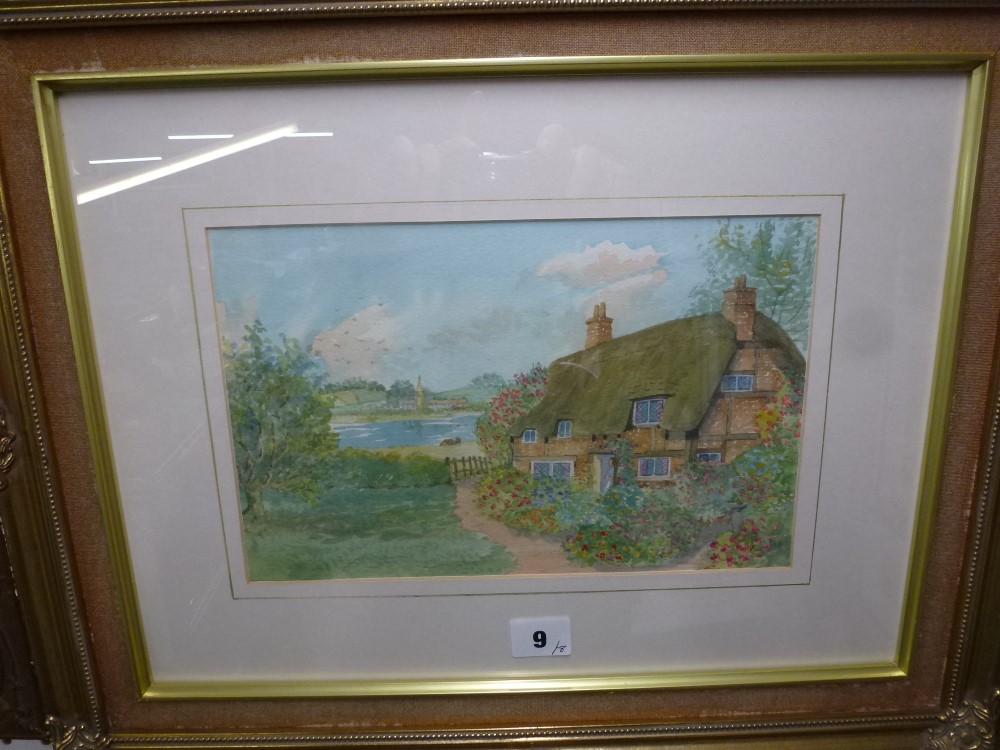 M. Gardner, a collection of eight watercolours of cottage gardens, all signed (largest 28 x 20 - Image 2 of 3