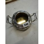 An unusual Victorian silver japonesque sugar basin, with applied and engraved wisteria decoration on