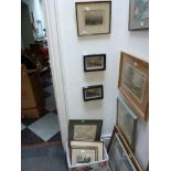 A mixed lot of framed items, comprising old maps, engravings, etc. (9) TO BID ON THIS LOT AND FOR