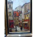 Greg, an oils on canvas, back street in old Paris, signed and dated '63 (60 x 38 cm), framed TO