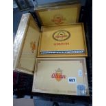 Alvaro cigars, 4 boxes, comprising 25 Elegantes, 25 Cedros, 25 Don Alvaro, and 25 Saludos, all in