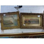 B. Martens, an oils on board, mallard in flight, signed, gilt frame, together with F. Prince, oils