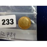 A Victorian gold sovereign coin, old head, 1893 TO BID ON THIS LOT AND FOR VIEWING APPOINTMENTS