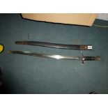 A good Victorian 1856 pattern sword bayonet with scabbard [B] TO BID ON THIS LOT AND FOR VIEWING