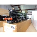 Trains: a vintage clockwork '0' gauge steam locomotive, with tender, GWR County of Bucks [upstairs