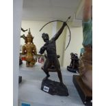 A vintage bronzed spelter figure of a classical archer, 15.5 in [M] TO BID ON THIS LOT AND FOR