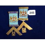 Two impressive Masonic jewels from the Beaconsfield Lodge No. 1662, one in 9 ct gold with silver-