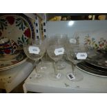 A harlequin set of ten etched wine glasses [s50] TO BID ON THIS LOT AND FOR VIEWING APPOINTMENTS