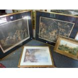 After Hogarth, two gilt-framed prints, including 'Royal Masquerade, Somerset House', engraved by