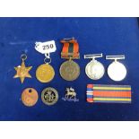 Medals, comprising: 1914-18 War medal and Victory medal, both awarded to Pte P.J. Moseley, the