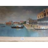 Continental school, oils on canvas, Venice, a view of the Doge's Palace with late 19th century