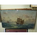 Henry Enfield (1849-1911), oil on canvas, seascape with bark, signed (55 x 100 cm) TO BID ON THIS
