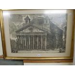 An Italian print of Rome, 'Veduta del Pantheon d'Agrippa' (55 x 79 cm), black and gilt frame TO