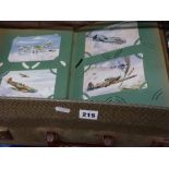 A good postcard album including 24 aeroplane postcards, other cards including dogs and cats, an