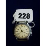 An ATP steel wrist watch by Lemania no. 37466, the movement no. 16022, the back no. 5428, the