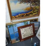 Chennet, two oils on canvas, one of coastal pines, the other of a woodland pool, both signed (