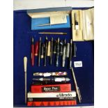 A good lot of fountain pens including four by Waterman, three with 14 ct gold nibs in black, red and