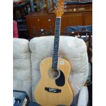 A Kona Acoustic Guitar No. K394D with carry case. TO BID ON THIS LOT AND FOR VIEWING APPOINTMENTS