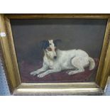A late 19th/early 20th century English Provincial school oils on canvas of a Jack Russell terrier,