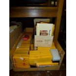 A large quantity of vintage film slides depicting boats, railways and scenery plus a box of ephemera