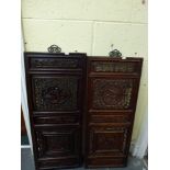 Two similar Chinese carved and pierced wood panels, probably circa 1900, now for wall suspension, 38