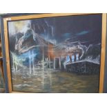 Tom Walker, pastels, The Magician's House signed with monogram (109 x 126 cm), framed. WE DO NOT