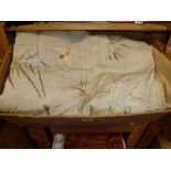 A pair of antique Japanese embroidered curtains, lined full length but A/F [upstairs shelves] WE