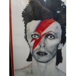 David Brown, a limited edition print of David Bowie (4/50), 'Ziggy played Guitar', together with a