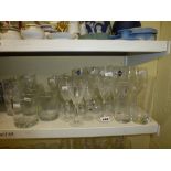 A set of six Edinburgh Crystal wine glasses, a set of six whisky tumblers plus further wine glasses,