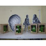 A Schoony lot comprising four boxed Boy Soldiers in Green and three Perspex limited edition model/