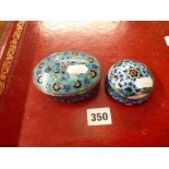 Two modern Indian 925 boxes, brightly enamelled overall, 6.1 ozt WE DO NOT TAKE CREDIT CARDS OR