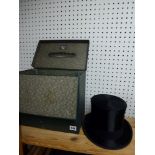 A vintage top hat in Dunn & Co fitted box [upstairs shelves] WE DO NOT TAKE CREDIT CARDS OR CASH.
