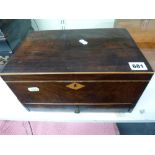 An early 19th century rosewood box with base drawer, altered interior [C] WE DO NOT TAKE CREDIT